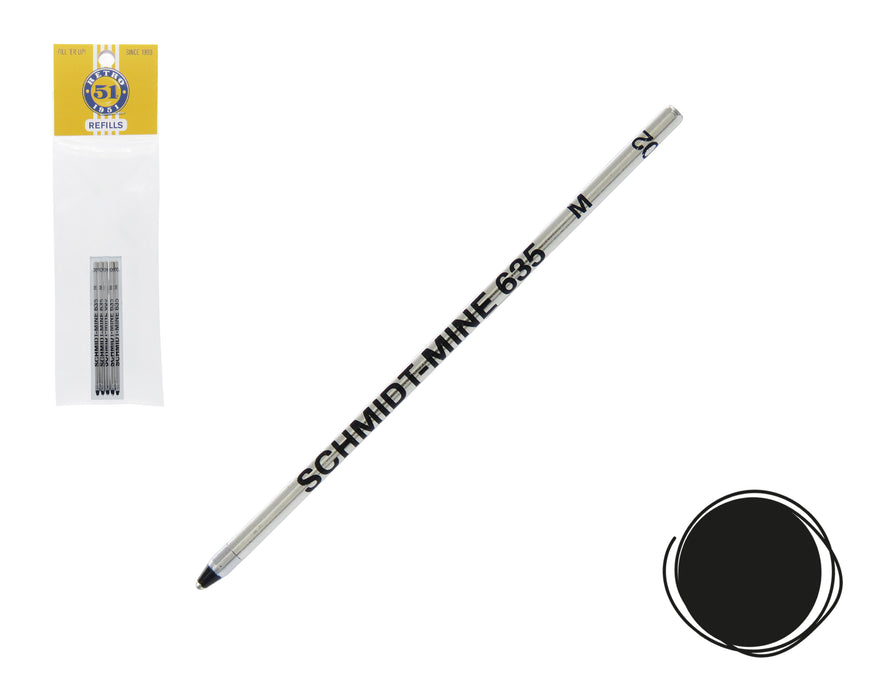 Elite Tornado™ Mini D1 Black Ballpoint Refill 5pk