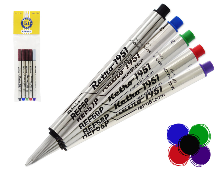 Variedad de recambios para rollerball, paquete de 5