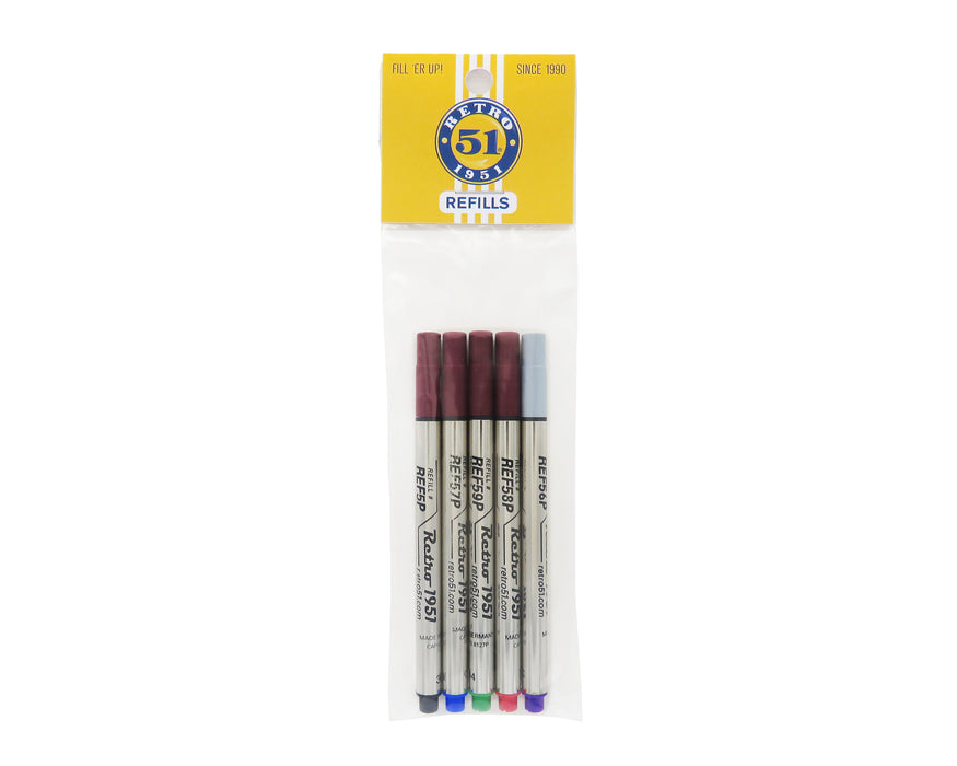 Variedad de recambios para rollerball, paquete de 5