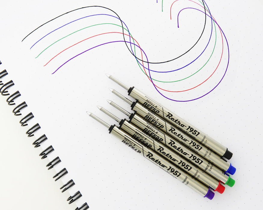 Variedad de recambios para rollerball, paquete de 5