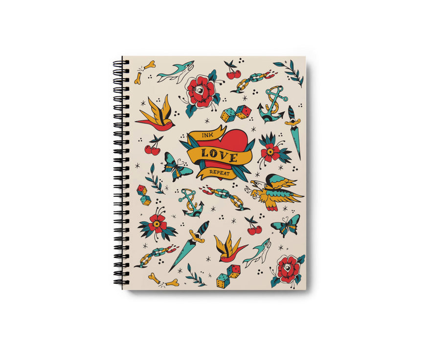 Ink-Love-Repeat Medium Spiral Sketchbook