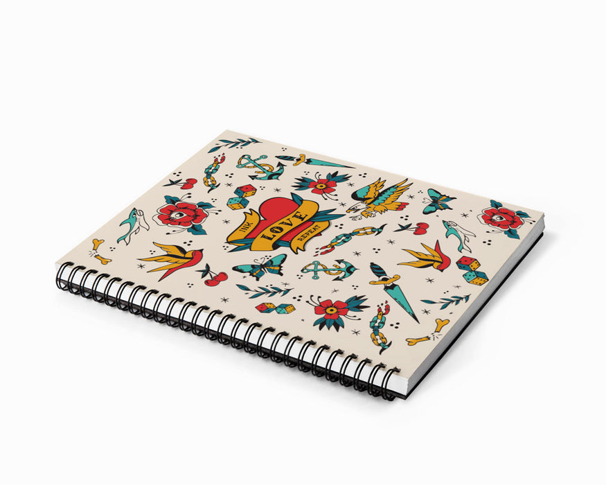 Ink-Love-Repeat Medium Spiral Sketchbook