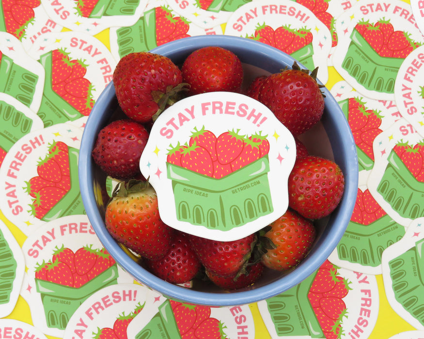 'Stay Fresh' Strawberries Sticker