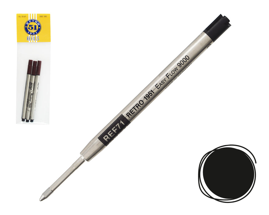 Recambio para bolígrafo Easy Flow 9000 negro, paquete de 3